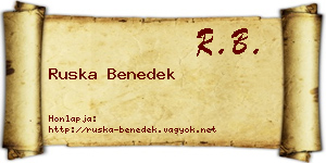 Ruska Benedek névjegykártya